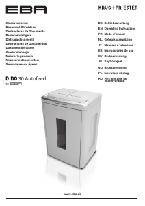 Käyttöohje EBA DINO 30 Autofeed Paperisilppuri