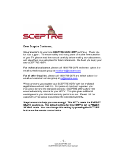 Bruksanvisning Sceptre E325BV-HDC LED TV