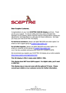 Handleiding Sceptre E165BV-MQ LED televisie