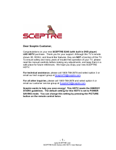 Handleiding Sceptre E245BD-FHDR LED televisie