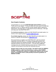 Bruksanvisning Sceptre E425BV-FHDD LED TV