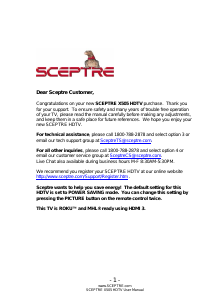 Bruksanvisning Sceptre X505BV-FMDR LED TV
