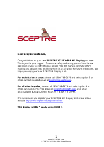 Bruksanvisning Sceptre X322BV-SRR LED TV