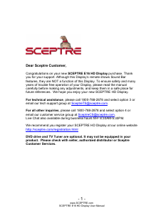 Bruksanvisning Sceptre E168WV-SS LED TV