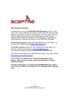 Bruksanvisning Sceptre E195BV-SRD LED TV
