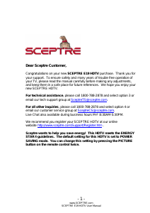 Bruksanvisning Sceptre E195BV-SHDC LED TV