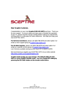 Bruksanvisning Sceptre E195BD-SHDC LED TV
