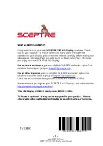 Bruksanvisning Sceptre X438BV-FSR LED TV