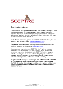 Bruksanvisning Sceptre E320BV-FHDD LED TV