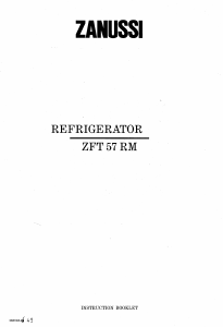 Manual Zanussi ZFT57RM Refrigerator