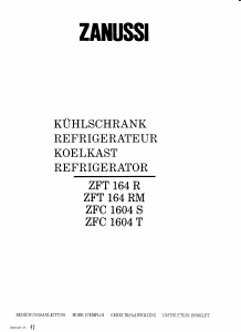 Handleiding Zanussi ZFT164RM Koelkast