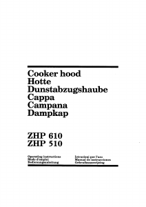 Manual Zanussi ZHP510 Cooker Hood