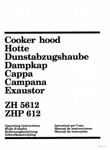 Bruksanvisning Zanussi ZHP612B Köksfläkt