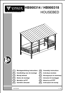 Manual Vipack HB900314 House Bed Frame