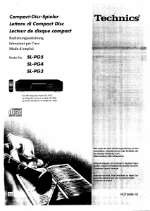Manuale Technics SL-PG5 Lettore CD