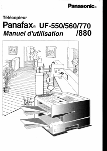 Mode d’emploi Panasonic UF-770 Panafax Télécopieur