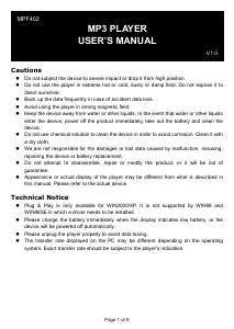 Handleiding Mpman MP-F402 Mp3 speler