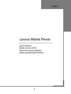 Hướng dẫn sử dụng Lenovo S720 Điện thoại di động