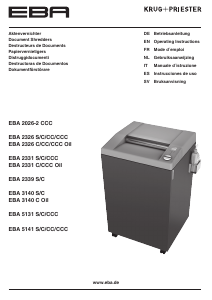 Handleiding EBA 2331 CC Papiervernietiger