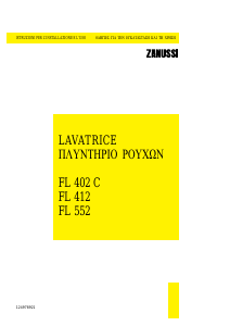 Manuale Zanussi FL 402 C Lavatrice