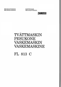 Bruksanvisning Zanussi FL 813 C Tvättmaskin