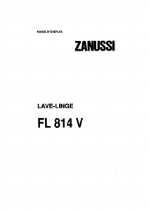 Mode d’emploi Zanussi FL 814 V Lave-linge