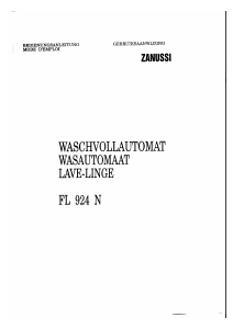 Handleiding Zanussi FL 924 N Wasmachine