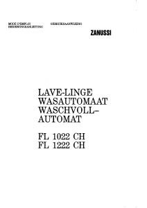 Mode d’emploi Zanussi FL 1022 C Lave-linge