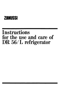 Manual Zanussi DR56L/B Refrigerator