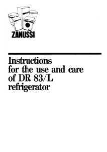 Manual Zanussi DR83L Refrigerator