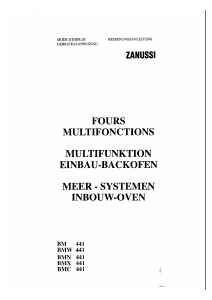 Mode d’emploi Zanussi BMN441 Four