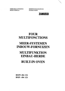 Manual Zanussi BMN494ES Oven