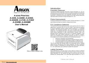 Manual Argox A-2240E Label Printer