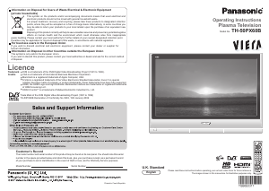 Bruksanvisning Panasonic TH-50PX60B Viera Plasma TV