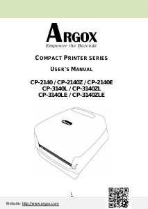 Handleiding Argox CP-3140LE Labelprinter