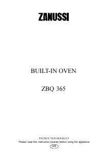 Manual Zanussi ZBQ365B Oven