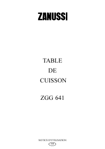 Mode d’emploi Zanussi ZGG641IA Four