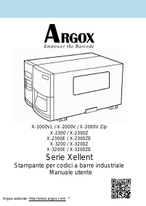 Manuale Argox X-2000V Zip Stampante per etichette