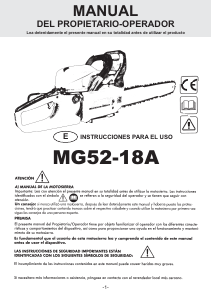 Manual de uso Anova MG52-18A Sierra de cadena
