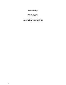 Használati útmutató Zanussi ZCG5061 Tűzhely