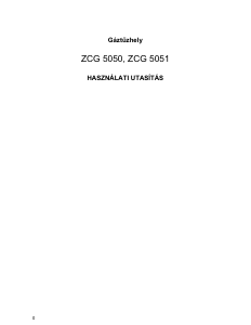 Használati útmutató Zanussi ZCG5051 Tűzhely