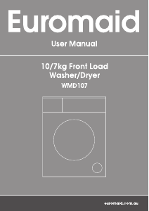 Handleiding Euromaid WMD107 Was-droog combinatie