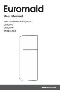 Handleiding Euromaid ETM269BKS Koel-vries combinatie