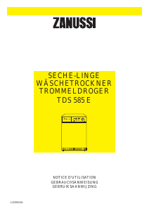 Mode d’emploi Zanussi TDS 585 E Sèche-linge