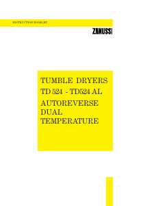 Manual Zanussi TD 524 AL Dryer