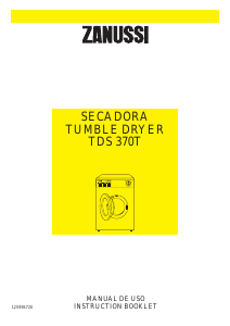 Manual de uso Zanussi TDS 370 T Secadora