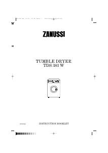 Handleiding Zanussi TDS 383 W Wasdroger