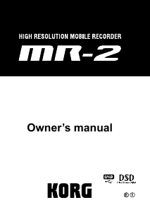 Manual Korg MR-2 Audio Recorder