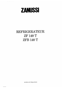 Mode d’emploi Zanussi ZF140T Réfrigérateur