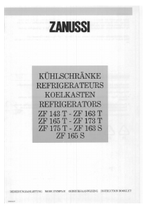 Bedienungsanleitung Zanussi ZF165S Kühlschrank